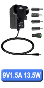 9v 1.5a center positive power adapter