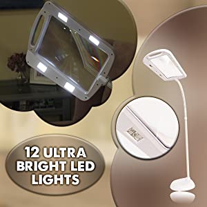 floor magnifying glass with led light & stand,reading small print,close work,strong page magnifier