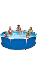 M.Y Splash 10 foot metal frame garden swimming pool