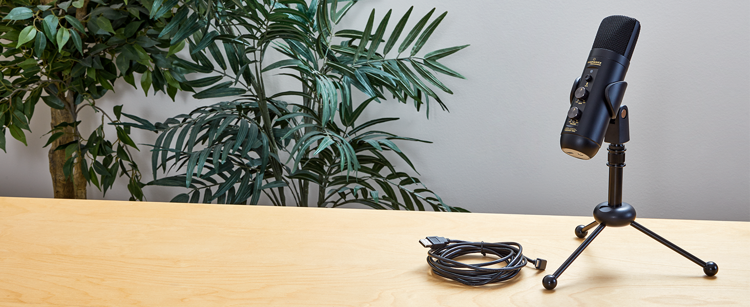 USB Condenser Microphone With Mixer and Headphone Output for Podcasting, Live Streaming, YouTube