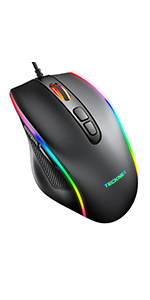 TECKNET RGB Wired Gaming Mouse 6400DPI