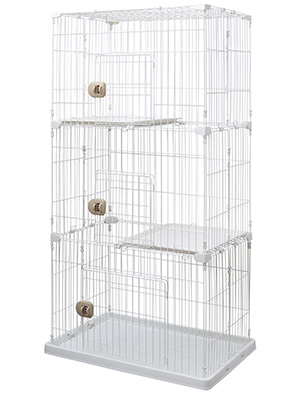 Cage for cats with 3 levels & 3 entrances PEC-903 - Iris Ohyama
