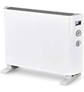 MYLEK Convector Heater Electric 2000W Free Standing Radiator - Portable, 3 Power Modes with Adjus...