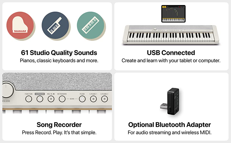 61 tones portable usb keyboard