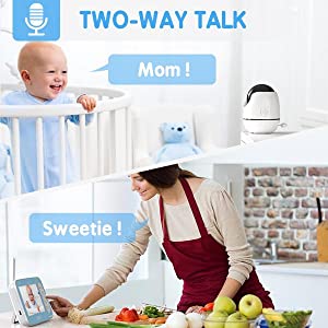 idoo video baby monitor night vision temperature two way talk audio camera pan tilt zoom long range