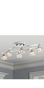 chrome semi flush mount glass chandelier