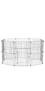 Iris Ohyama, Outdoor dog playpen / puppy playpen, door with latch, for dog - Wire Pet Circle 