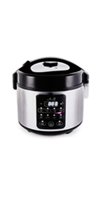 Kumo YumCarb Rice Cooker In Light Stainless Steel