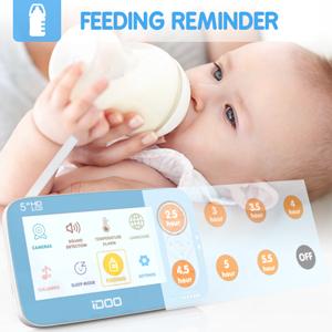 idoo video baby monitor night vision temperature two way talk audio camera pan tilt zoom long range