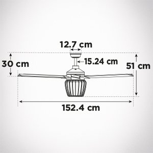 Ceiling fan must be installed with a down rod.