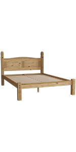 corona solid pine wood furniture bed single double king size rustic mexican style wax