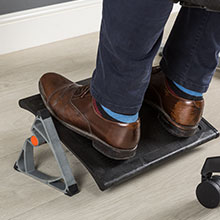 tririte adjustable footrest by Posturite, footrest for desk, footrest office, footrest under desk
