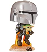 Funko 50959 POP Star Wars: The Mandalorian Mando Flying w/Jet Pack Collectible Toy, Multicolour