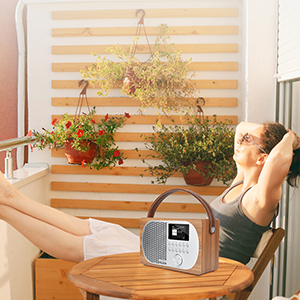 DAB/DAB+/FM Digital Radio Wireless Bluetooth Speaker Headphone- Out AUX-In Alarms Clock