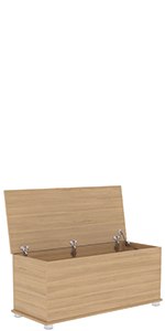 Vida Designs Leon Storage Ottoman, Pine