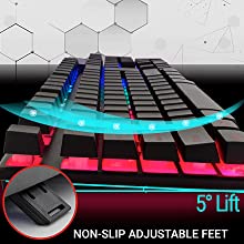 Orzly RX250-K keyboard RX250 membrane RGB Lights gaming gamer PC Console PS5 PS4 Playstation xbox