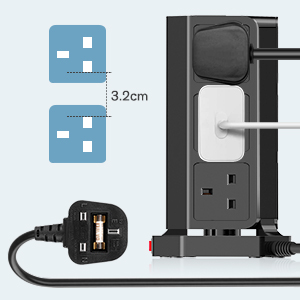 extension lead with spaced sockets