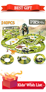 Dinosaur Race Track Car Toy Set