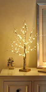 Pre-lit 2FT 48 LED Table Timer LED Bonsai Tree