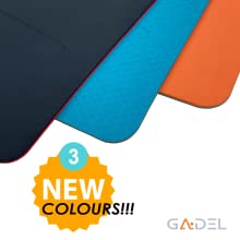 Teal Yoga Mat Orange fitness Mat Black Exercise Mat Double colour Pilates Mat Extra Thick Wide UK 