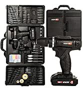 MYLEK MYBMC092 18V Cordless Drill Electric Driver Set, Lithium Ion Battery, 18 Volt Combi Screwdr...