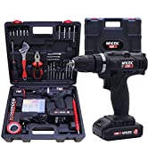 MYLEK Cordless Drill Set 18v Electric Driver DIY Combi Screwdriver Tool Kit, 1500mAh Li-Ion Batte...