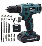 MYLEK 21V Cordless Drill Electric Screwdriver Combi Set DIY, 2 Speed Driver Kit, Fast Charge Li-i...