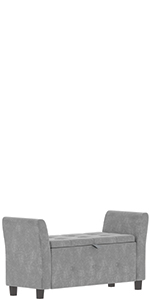 Vida Designs Seville Storage Ottoman, Crushed Velvet Silver