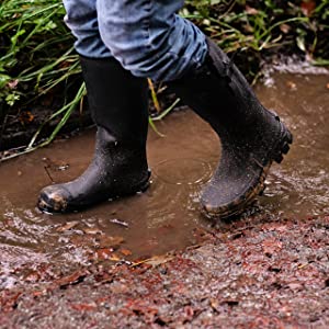 Womens ladies wellingtons wellies boots adjustable waterproof green rubber sole warm yard walking