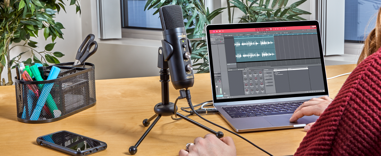 USB Condenser Microphone With Mixer and Headphone Output for Podcasting, Live Streaming, YouTube