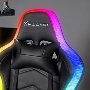 x rocker bravo rgb headrest cushion