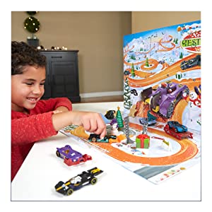Hot Wheels 2021 Advent Calendar with 24 Surprises that Include 8 1:64 Scale Vehicles