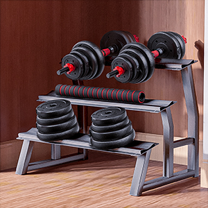 This dumbbell set is very space-saving