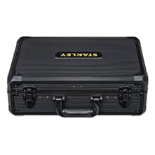 Aluminium case with reinforced corners and metal fasteners