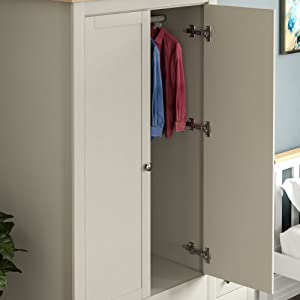 Vida Designs Arlington 2 Door 2 Drawer Wardrobe, Grey