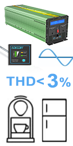 pure sine wave power inverter 12v to 240v 2000w 2500w