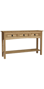 corona solid pine wood furniture rustic console table drawers