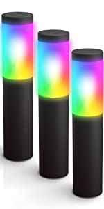 Outdoor pedestal light 3-pack