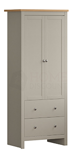 Vida Designs Arlington 2 Door 2 Drawer Wardrobe, Grey