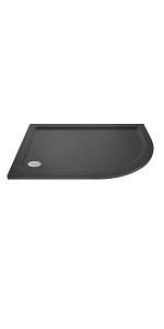 offset,quadrant,tray,shower,tray,bathroom,wetroom,walk,in,enclosure,slimline,thin,lightweight,grey