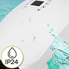 ip24, water, splash, resistant, proof, protected, intrusion, moisture, fingers, objects, splashes