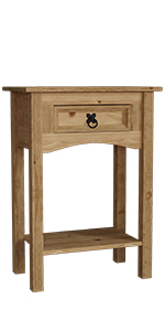 corona solid pine wood furniture rustic console table drawers