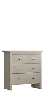 Vida Designs Arlington 2+2 Drawer Chest, Grey