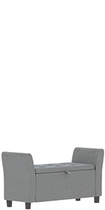 Vida Designs Seville Storage Ottoman, Light Grey Velvet