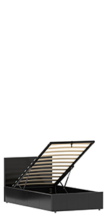 B07NVK1VNV 3331011 Vida Designs Lisbon Small Double Ottoman Faux Leather Bed, Black Urgent