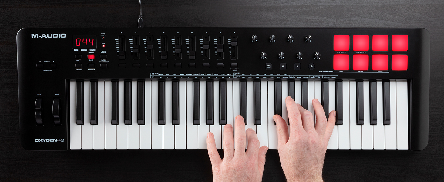 M-Audio Oxygen 49 (MKV) â€“ 49 Key USB MIDI Keyboard Controller With Beat Pads Arpeggiator & Software 