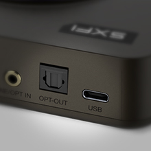 usb-c and optical-out ports on sound blaster x4