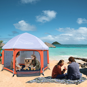 playpen at beach