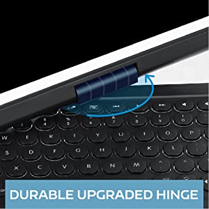 iPad keyboard case for 9.7 inch iPad with durable upgraded hinge