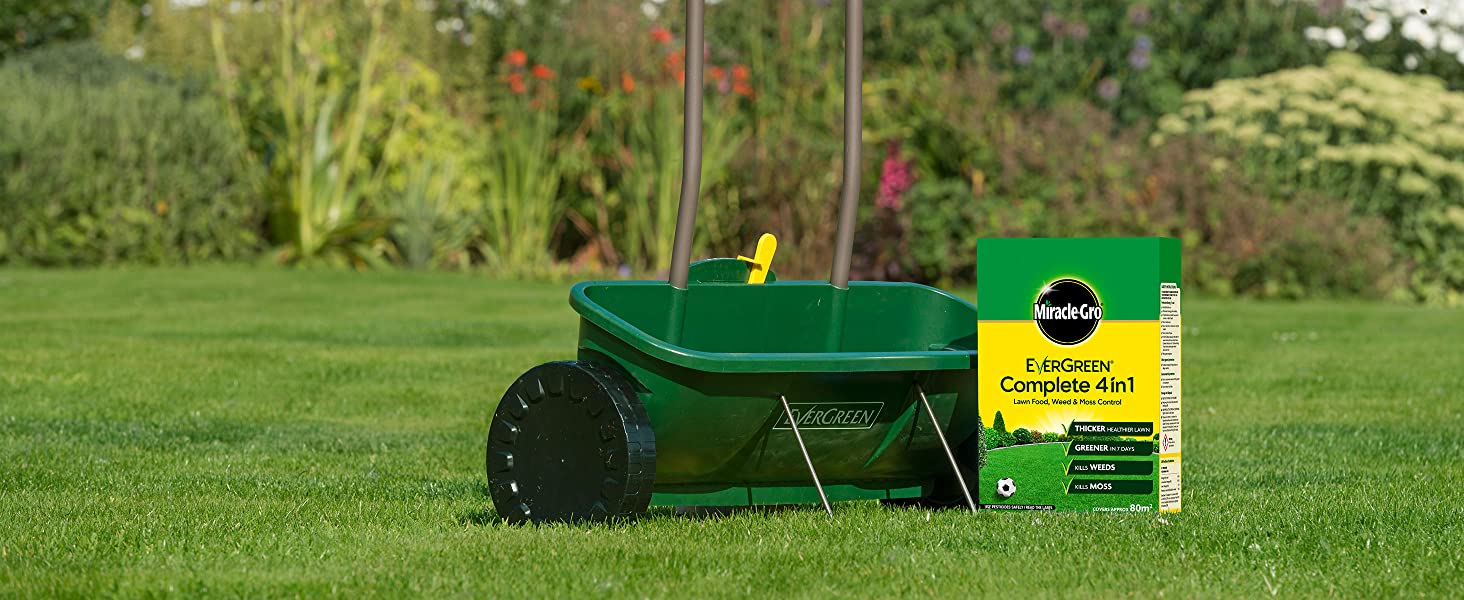 Miracle-Gro EverGreen Complete 4 in 1 with a lawn spreader